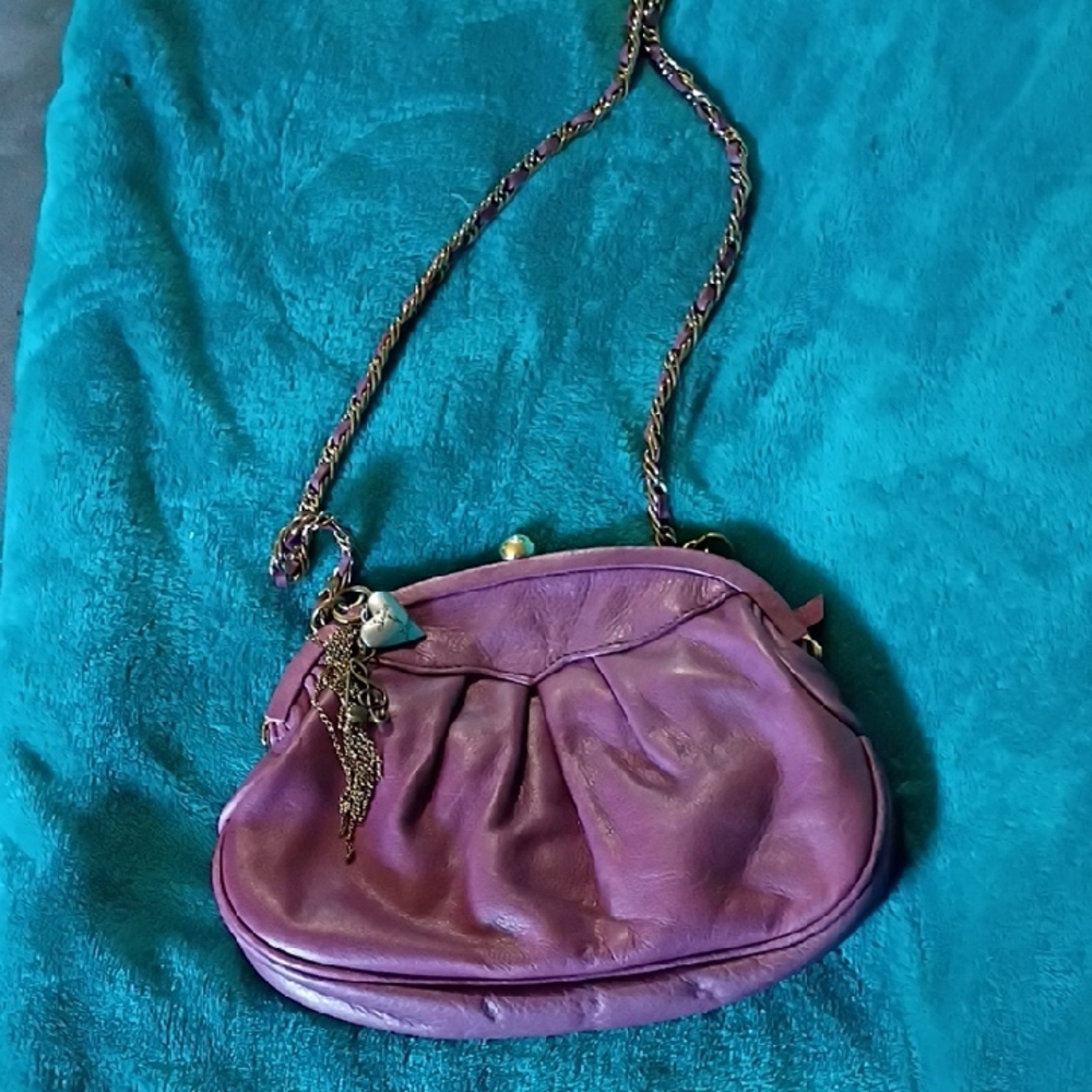 Rhythm Violet Crossbody Bag with Chain Accent